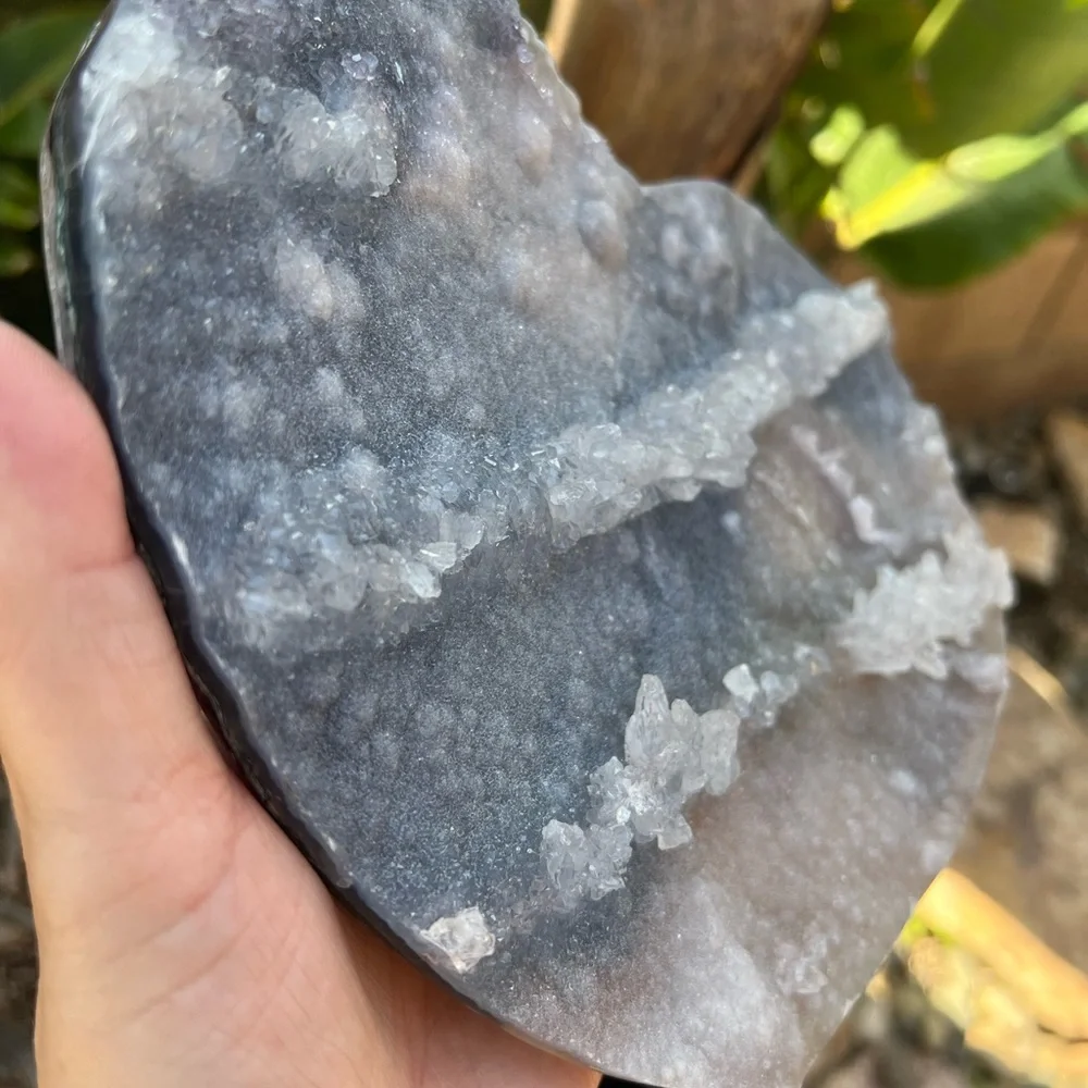 Amethyst Zeolite Flower Amethyst Crystal Heart - Picture 4 of 7